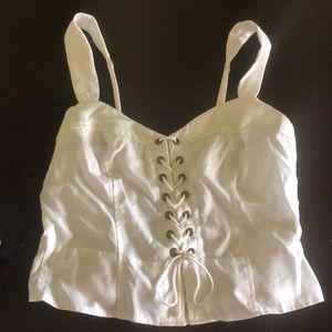 Cropped Lace Up Tank
